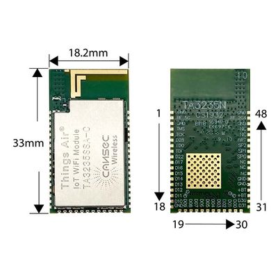 वायरलेस IoT वाईफ़ाई ट्रांसमीटर मॉड्यूल Ipv4 और Ipv6 Cansec TA3235SSA-C Ti CC3235 उद्योग स्वचालन के लिए वाईफ़ाई मॉड्यूल स्विच करें